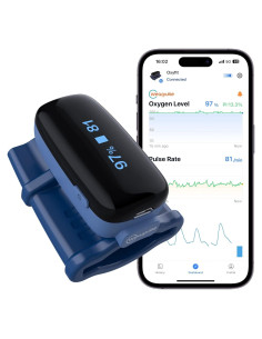 Oxímetro de Pulso Bluetooth Oxyfit con App, Medidor de O2 y Frecuencia Cardíaca