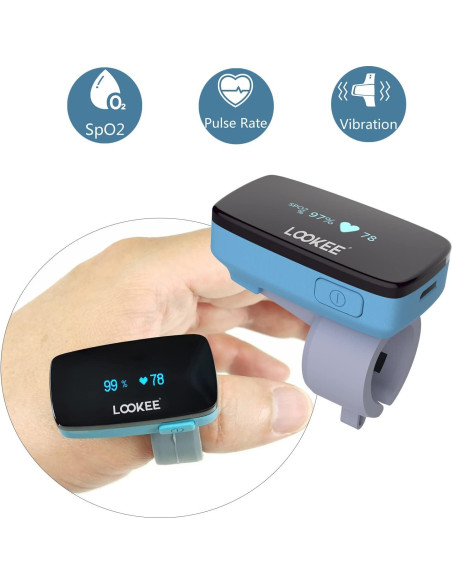 LOOKEE Anillo Oxímetro de Pulso - Monitor de Oxígeno Portátil