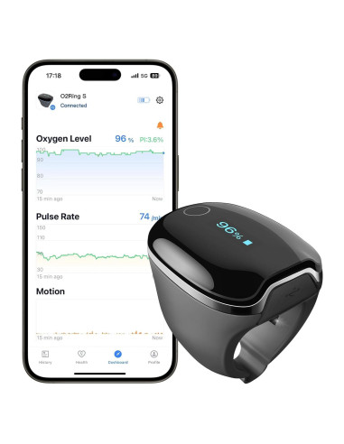 Oxímetro de Pulso Wellue O2Ring-S Bluetooth con Vibración