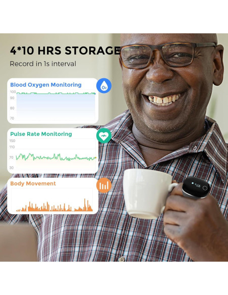 Oxímetro de Pulso Wellue O2Ring-S Bluetooth con Vibración