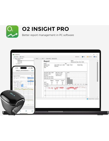 Oxímetro de Pulso Wellue O2Ring-S Bluetooth con Vibración