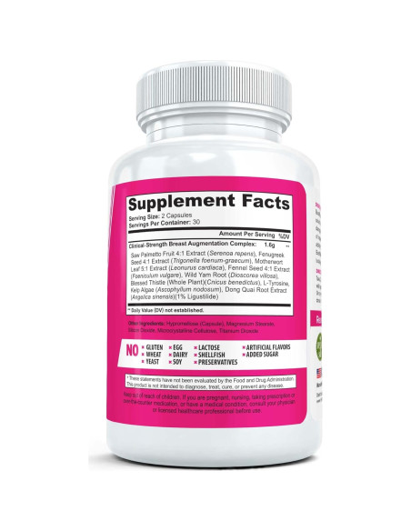 Píldoras Aumento Senos BustMaxx 60 Cápsulas Naturales