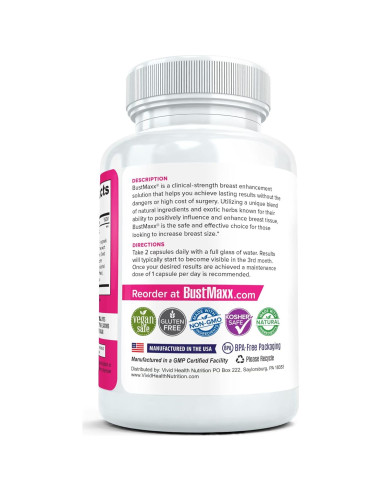 Píldoras Aumento Senos BustMaxx 60 Cápsulas Naturales