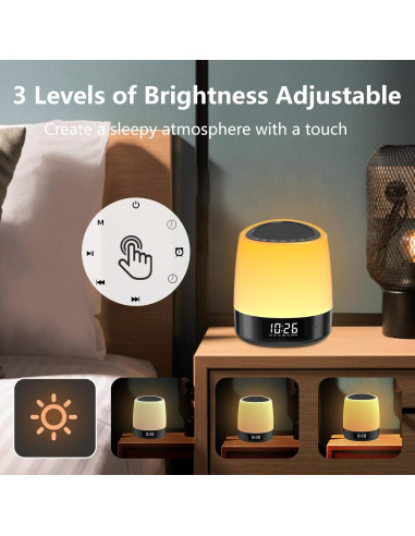 Máquina de Ruido Blanco SOMEYOU SY-Clock con Luz Nocturna