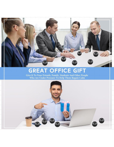 Lenwen 12 Pelotas de Estrés Motivacionales 6.3 cm Negro