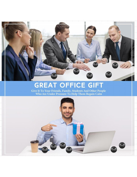 Lenwen 12 Pelotas de Estrés Motivacionales 6.3 cm Negro