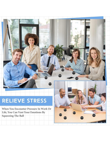 Lenwen 12 Pelotas de Estrés Motivacionales 6.3 cm Negro