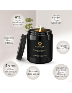 Vela Aromática de Soja Bersiler Lavanda Eucalipto 40h 2