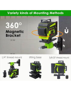 Nivel Láser 360 Autonivelante ECO-TH Verde 16 Líneas 4D 2