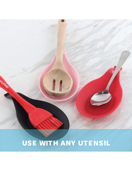 Soporte de Cuchara de Silicona Servette Home Rojo 20x10 cm