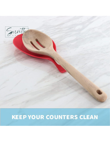 Soporte de Cuchara de Silicona Servette Home Rojo 20x10 cm