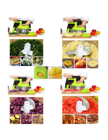 Procesador de Alimentos Manual Tenta Kitchen 1200 ml Verde