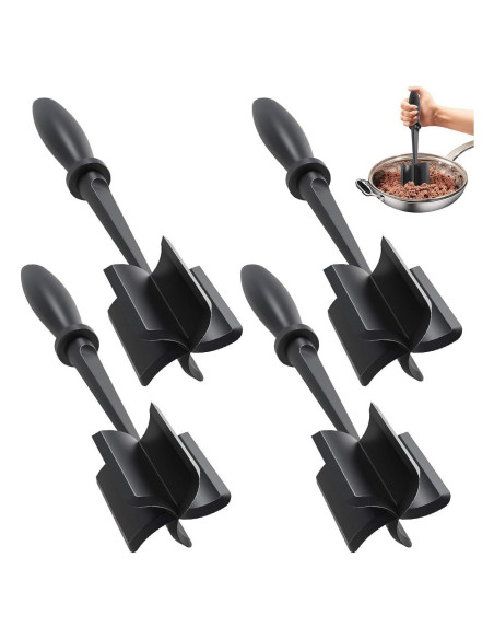 4 Piezas Aplastador de Carne Nylon TKSDW Resistente al Calor