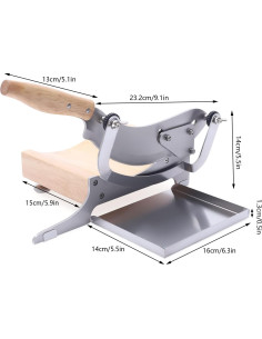 Cortadora Manual de Carne RIQUIPAI de Acero Inoxidable 0-12 mm 2