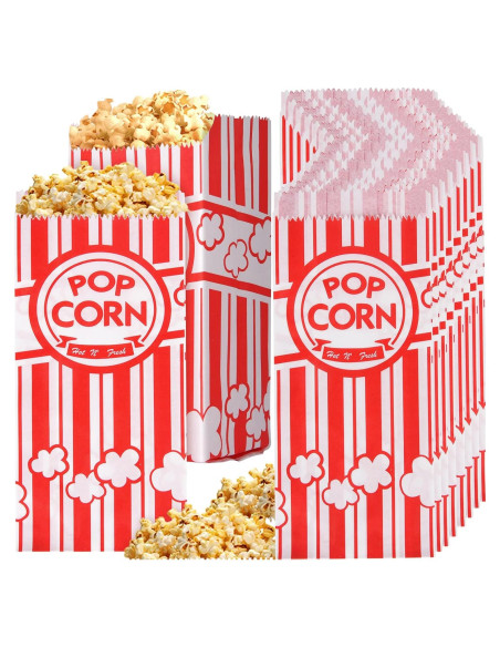 Bolsas de Papel para Palomitas Essenya 500 Piezas 28g