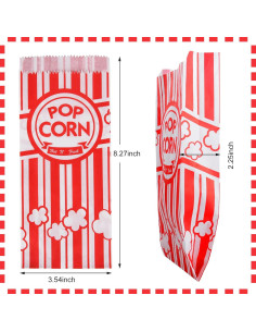 Bolsas de Papel para Palomitas Essenya 500 Piezas 28g 2