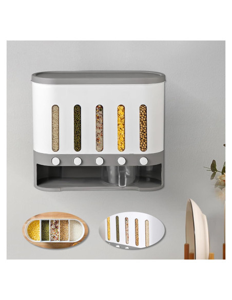 Dispensador de Alimentos Secos 5 Compartimentos ReqianXH
