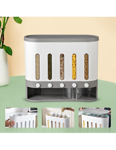 Dispensador de Alimentos Secos 5 Compartimentos ReqianXH