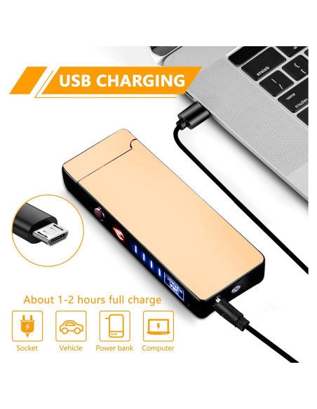 Encendedor Arc GADATOP Recargable a Prueba de Viento Oro