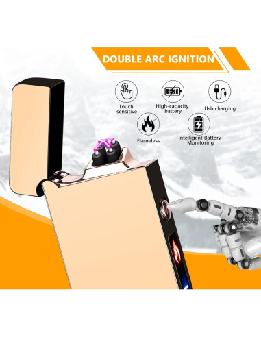 Encendedor Arc GADATOP Recargable a Prueba de Viento Oro