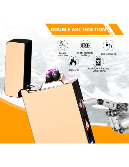 Encendedor Arc GADATOP Recargable a Prueba de Viento Oro
