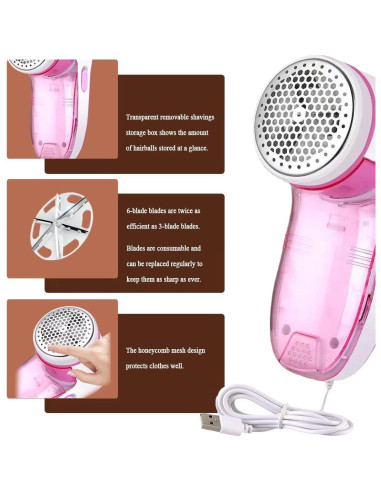 Afeitadora de tela JUNDALINDA USB con 2 cuchillas 181g