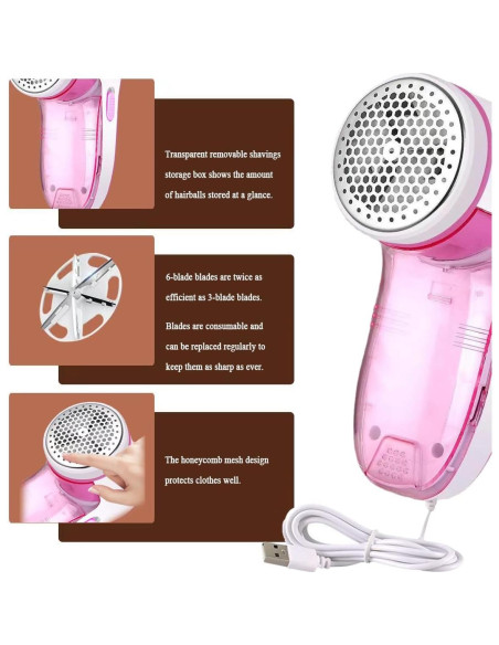 Afeitadora de tela JUNDALINDA USB con 2 cuchillas 181g