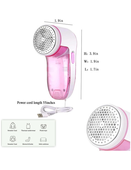 Afeitadora de tela JUNDALINDA USB con 2 cuchillas 181g