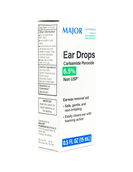Gotas para Oídos Major 15mL Peróxido de Carbamida 6.5%