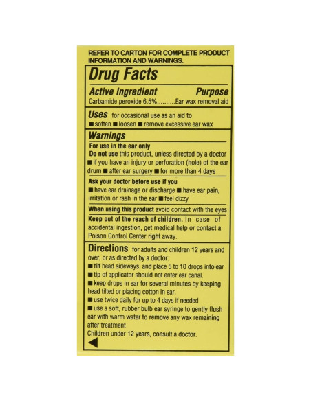 Gotas para Oídos Major 15mL Peróxido de Carbamida 6.5%