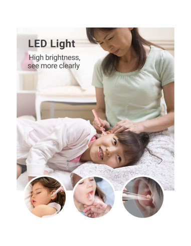 Kit de Limpieza de Oídos TEYIYES con Luz Recargable 7 Piezas