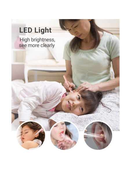 Kit de Limpieza de Oídos TEYIYES con Luz Recargable 7 Piezas