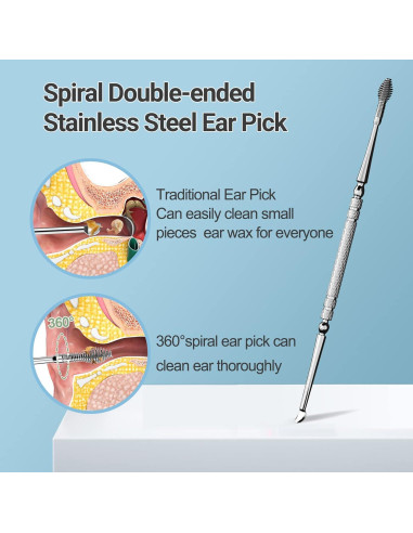 Kit de Limpieza de Oídos TEYIYES con Luz Recargable 7 Piezas