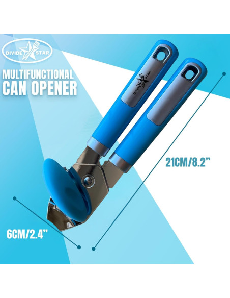 Abrebotellas Manual DIVIDE STAR Azul con Cuchilla de Acero