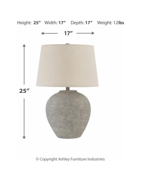 Lámpara de mesa Ashley 65.4 cm diseño piedra marrón