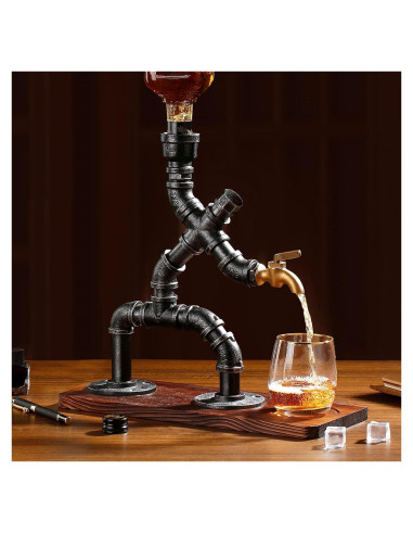 Dispensador de Licor Steampunk Vida Brillante 1L Plata