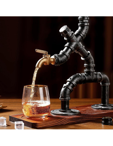 Dispensador de Licor Steampunk Vida Brillante 1L Plata