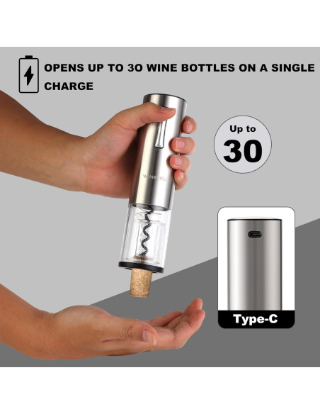 Abridor de Vino Eléctrico WINETELL Recargable 286g
