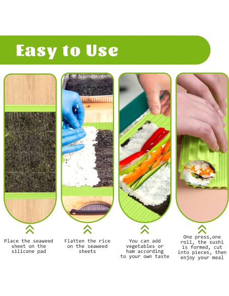 Estera de Sushi Silicona Reutilizable Apausvcm 21.6x20 cm