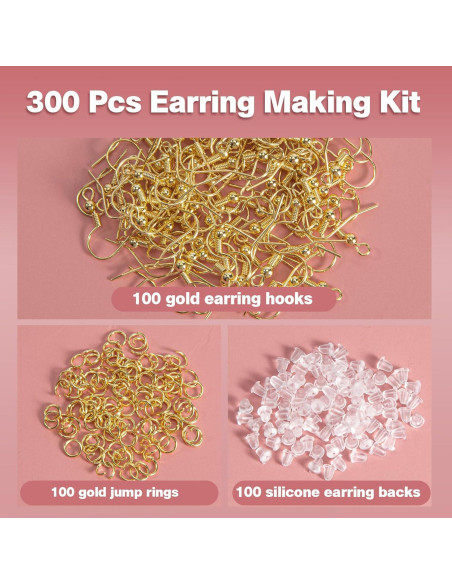 Ganchos de Aretes Hipoalergénicos iewyck Oro 14k 300 Pcs