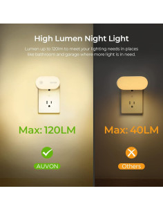 AUVON Luz Nocturna Enchufable LED 120 Lúmenes con Sensor 2