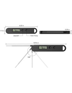 Termómetro Digital Instantáneo CODOGOY para Carne 18.74cm 2