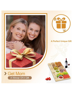 Juego de Tablas de Charcutería QooWare de Bambú Plegable 1.74kg 2