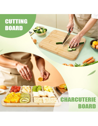 Tabla de Charcutería Huaxus con Tapa y 6 Compartimentos