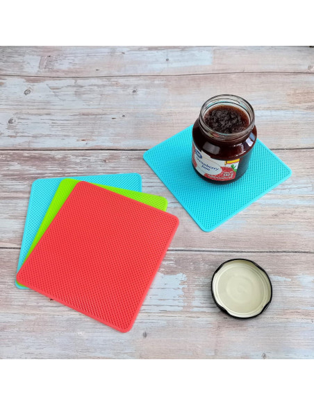 Juego de 4 Almohadillas Abridor Tarros Silicona Otstar 15x15 cm