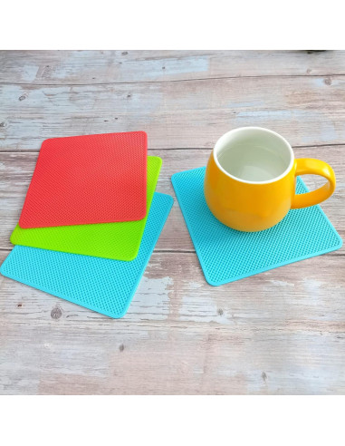 Juego de 4 Almohadillas Abridor Tarros Silicona Otstar 15x15 cm