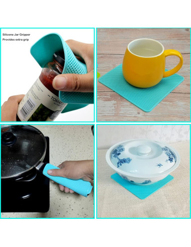 Juego de 4 Almohadillas Abridor Tarros Silicona Otstar 15x15 cm