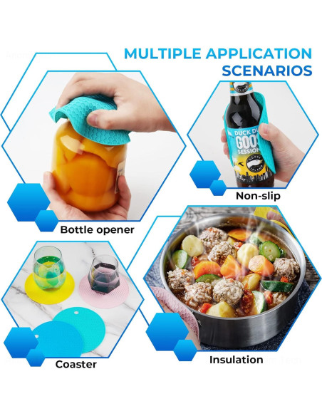 NiHome Abrebotellas de Silicona 4 Piezas 14.5 cm Multiusos