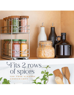 Estante Extraíble para Especias HOLDN STORAGE Cromo 11,43 cm 2