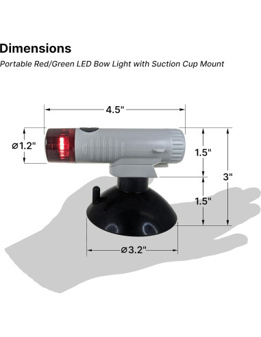 Luz de Proa LED Pactrade Marine Roja Verde Portátil 163g